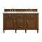 James Martin Vanities 60'' Double Vanity, Mid-Century Walnut w/ 3 CM Eternal Marfil Quartz Top 424-V60D-WLT-3EMR - alternate 1
